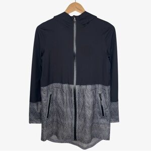 IVIVVA LULULEMON Mesh With the Rain Hooded Jacket - Black/Gray - Size 14